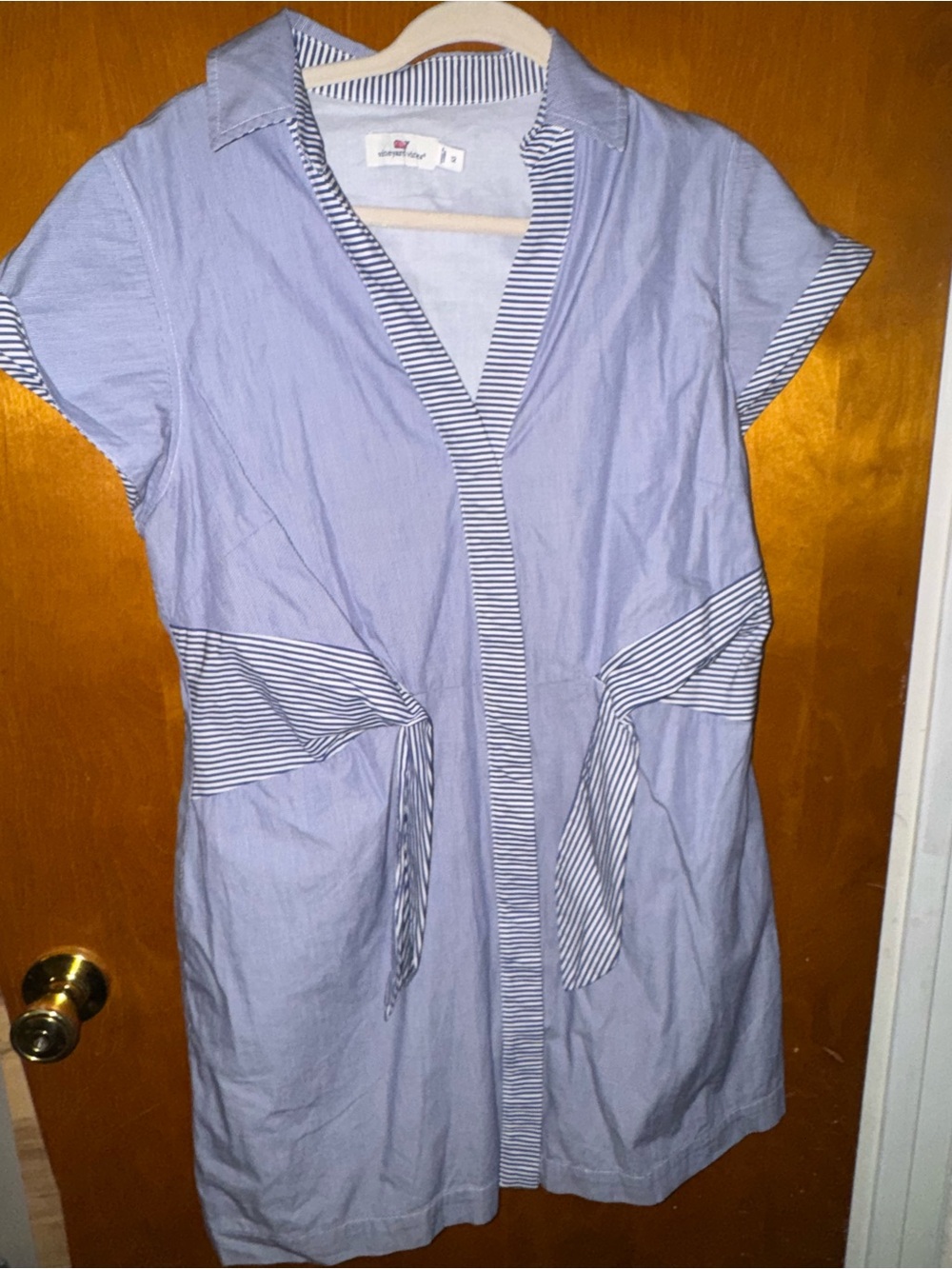 Vineyard Vines Light Blue Striped Mini Dress